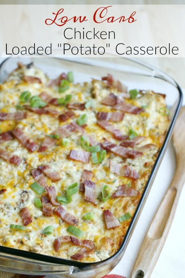 Healthy Chicken Casserole Low Carb
 Low Carb Chicken Loaded “Potato” Casserole The Fit Housewife