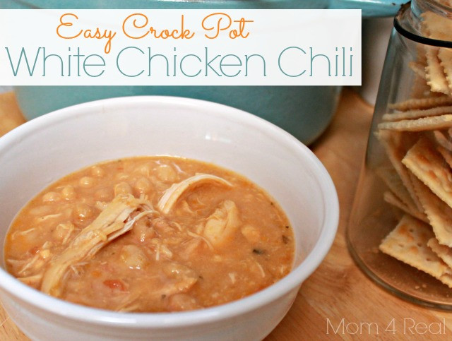 Healthy Chicken Chili Crock Pot
 Easy Crock Pot White Chicken Chili Mom 4 Real