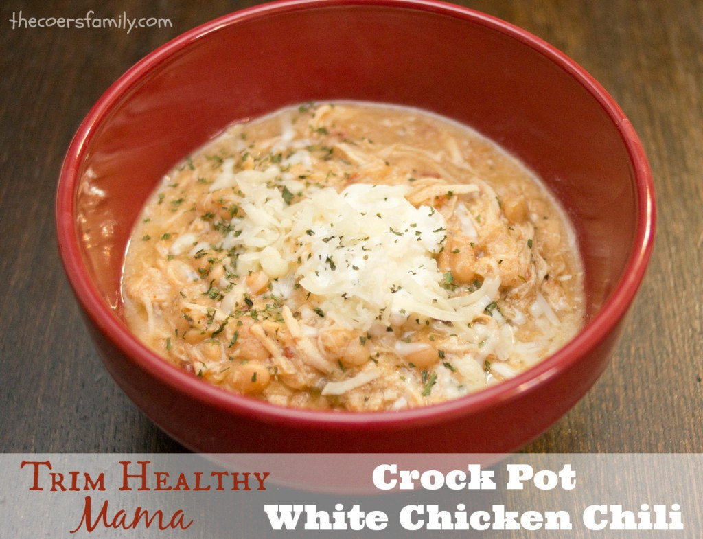 Healthy Chicken Chili Crock Pot
 Trim Healthy Mama style Crock Pot White Chicken Chili