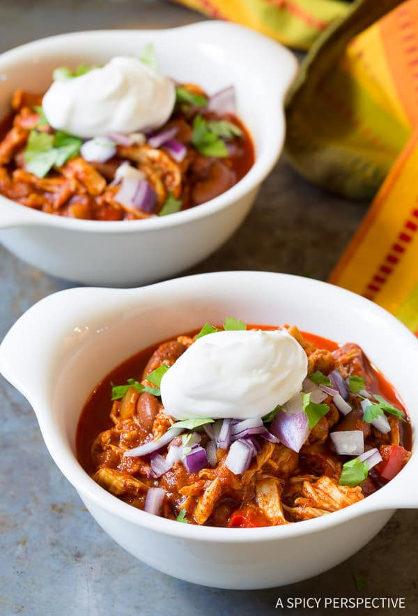 Healthy Chicken Chili Slow Cooker
 Roasted Red Pepper Chicken Chili Recipe A Spicy Perspective