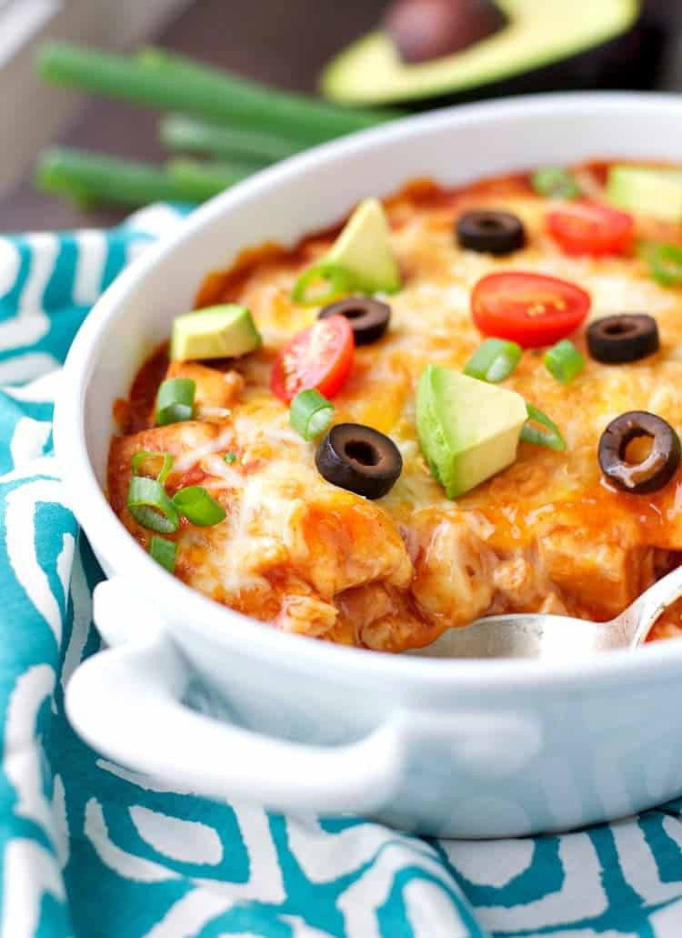 Healthy Chicken Enchilada Casserole
 Weekend Recap Green Muffins an At Home Workout The