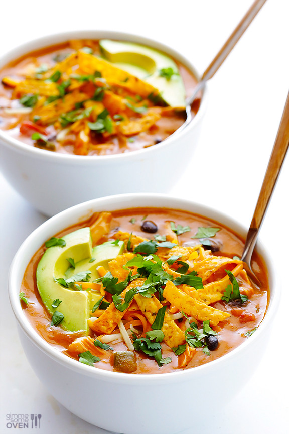 Healthy Chicken Enchilada Soup
 20 Minute Cheesy Chicken Enchilada Soup