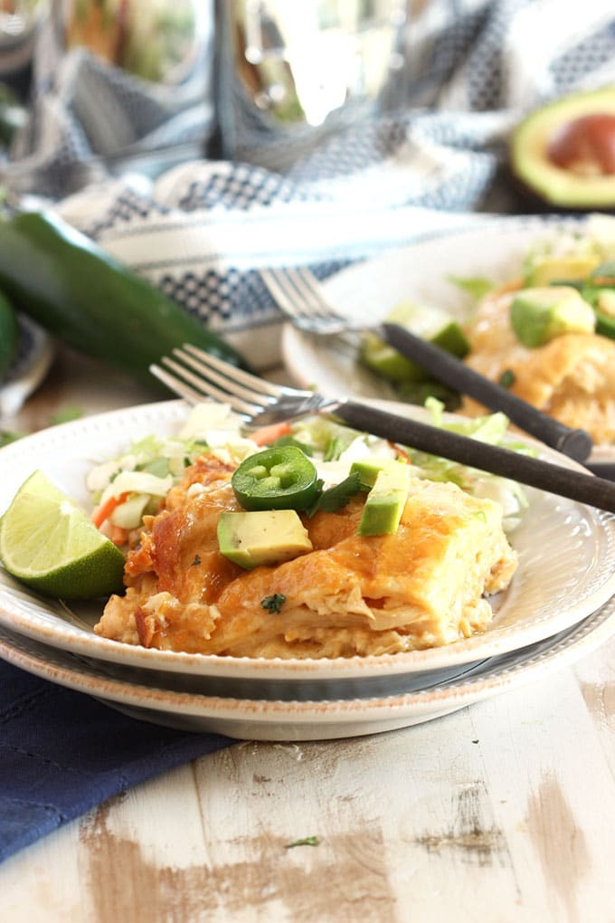 Healthy Chicken Enchiladas With Green Sauce
 Slow Cooker White Chicken Enchilada Casserole The