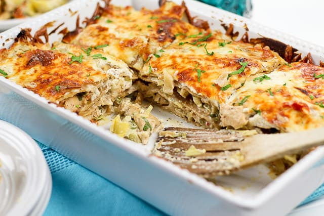 Healthy Chicken Lasagna
 Cheesy Chicken and Artichoke Lasagna • The Healthy Foo