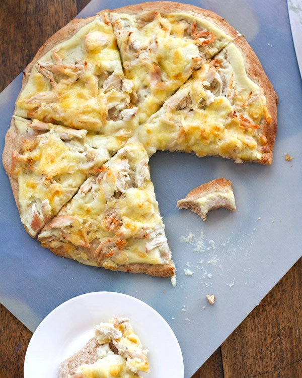 Healthy Chicken Pizza
 Healthy Chicken Alfredo Pizza Pinch of Yum