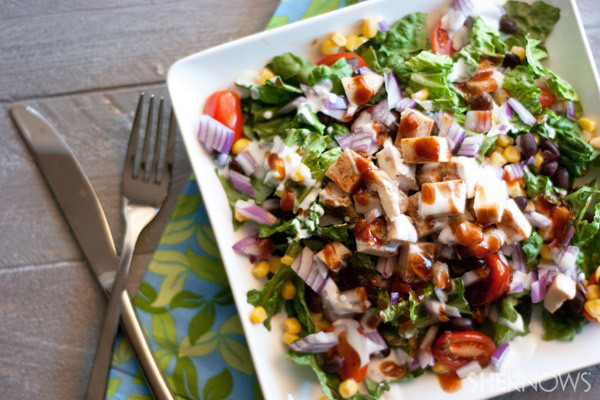 Healthy Chicken Salad Recipe Easy
 Healthy barbecue chicken salad with barbecue ranch drizzle