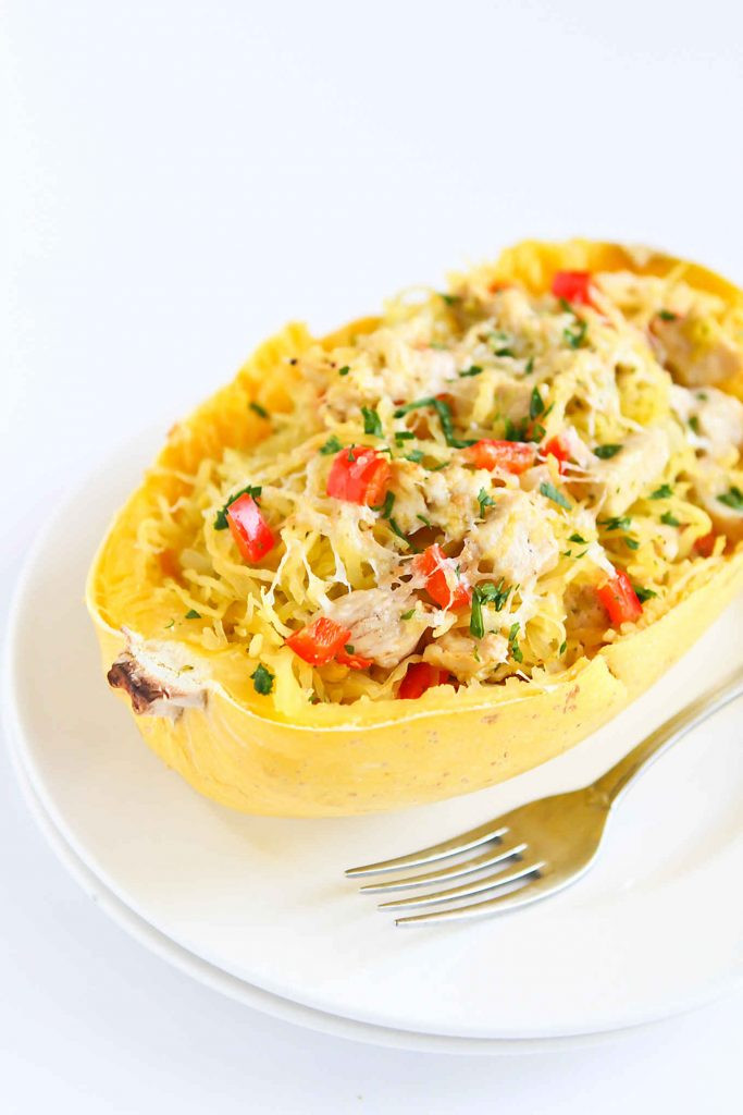 Healthy Chicken Spaghetti Recipe
 Pesto Chicken Stuffed Spaghetti Squash Recipe Healthy