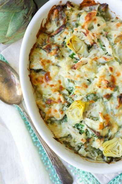 Healthy Chicken Spinach Casserole
 Healthy Spinach Artichoke Chicken Casserole