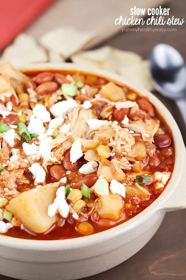 Healthy Chicken Stew Crock Pot Recipe
 Crock Pot Pinto Bean Chicken Chili Stew Yummy Healthy Easy