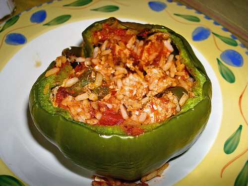 Healthy Chicken Stuffed Bell Peppers
 Easy Breezy Chicken Stuffed Bell Peppers