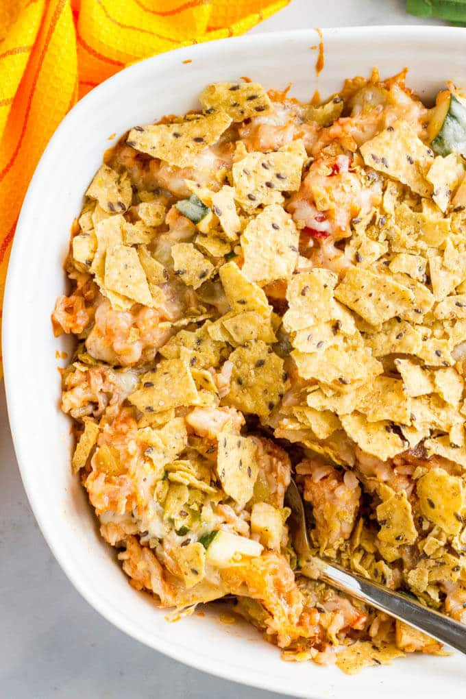 Healthy Chicken Tortilla Casserole
 Healthy chicken taco casserole Family Food on the Table