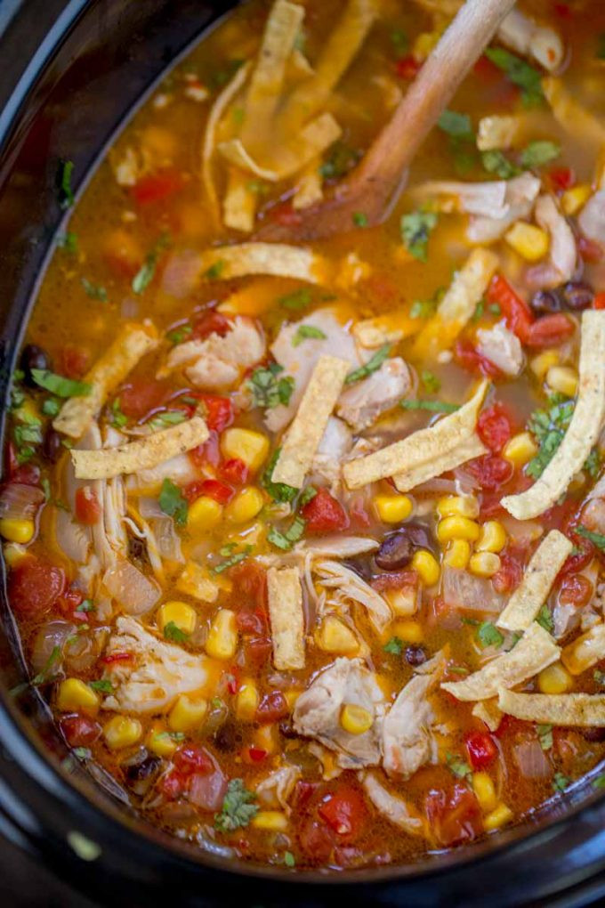Healthy Chicken Tortilla Soup Slow Cooker
 Slow Cooker Chicken Tortilla Soup Kitchen Fun With My 3 Sons