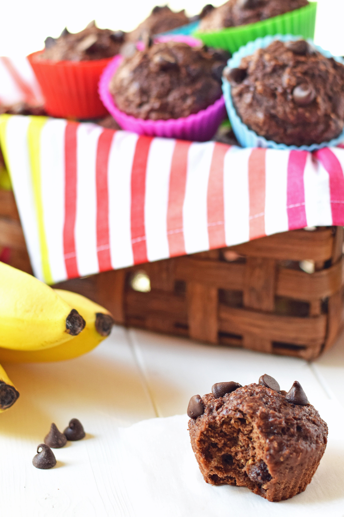 Healthy Chocolate Banana Muffins
 Healthy Chocolate Banana Muffins