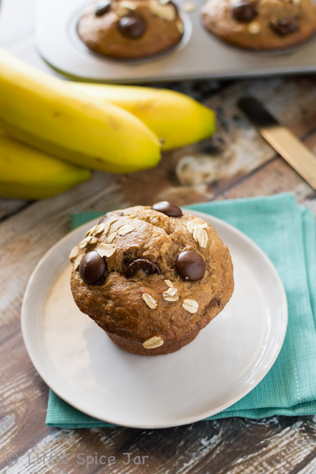 Healthy Chocolate Banana Muffins
 HEALTHY CHOCOLATE CHIP BANANA MUFFINS