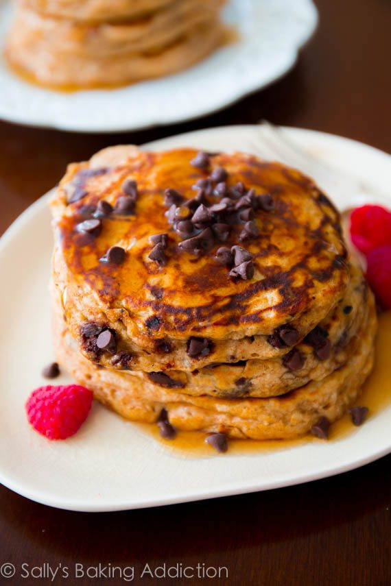 Healthy Chocolate Chip Pancakes
 Whole Wheat Banana Pancakes Sallys Baking Addiction