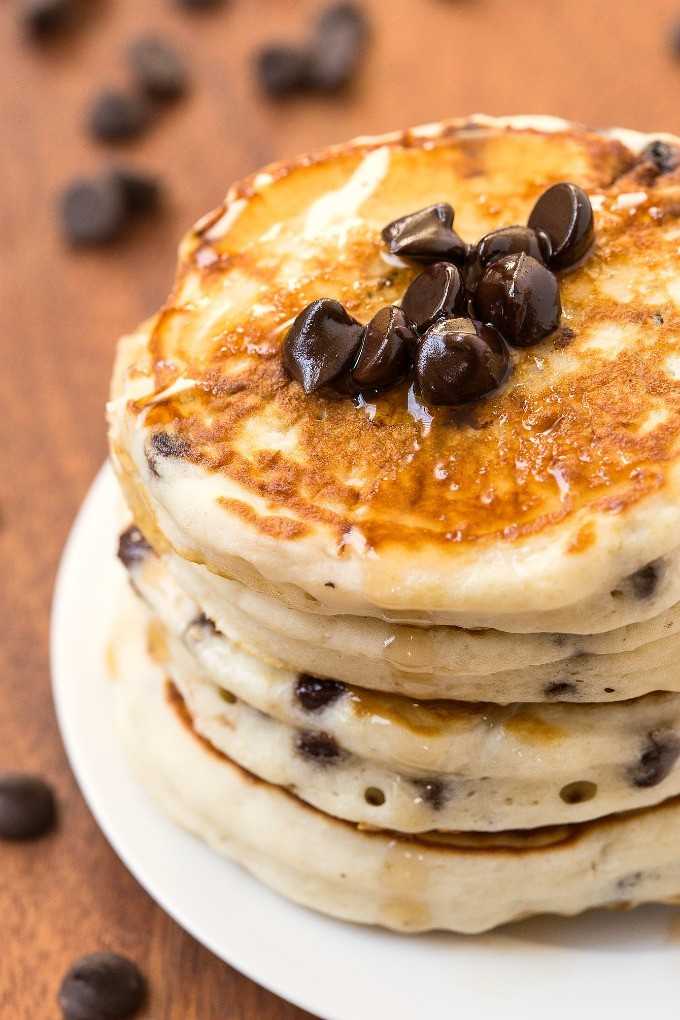 Healthy Chocolate Chip Pancakes
 Healthy Fluffy Low Carb Chocolate Chip Pancakes