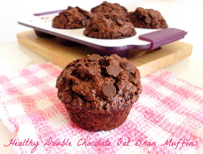 Healthy Chocolate Muffins Oatmeal
 Healthy Double Chocolate Oat Bran Muffins