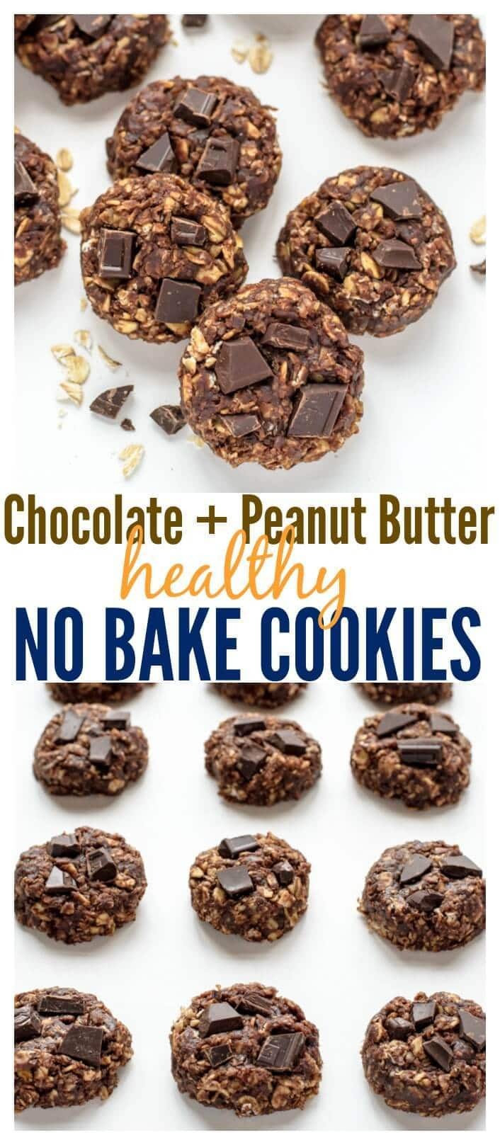 Healthy Chocolate No Bake Cookies
 Healthy No Bake Cookies with Chocolate and Peanut Butter