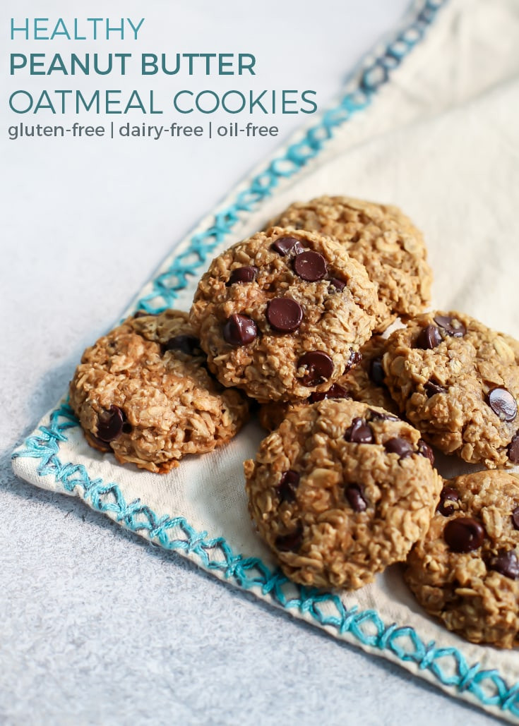 Healthy Chocolate Peanut Butter Cookies
 Healthy Peanut Butter Oatmeal Cookies with Chocolate Chips