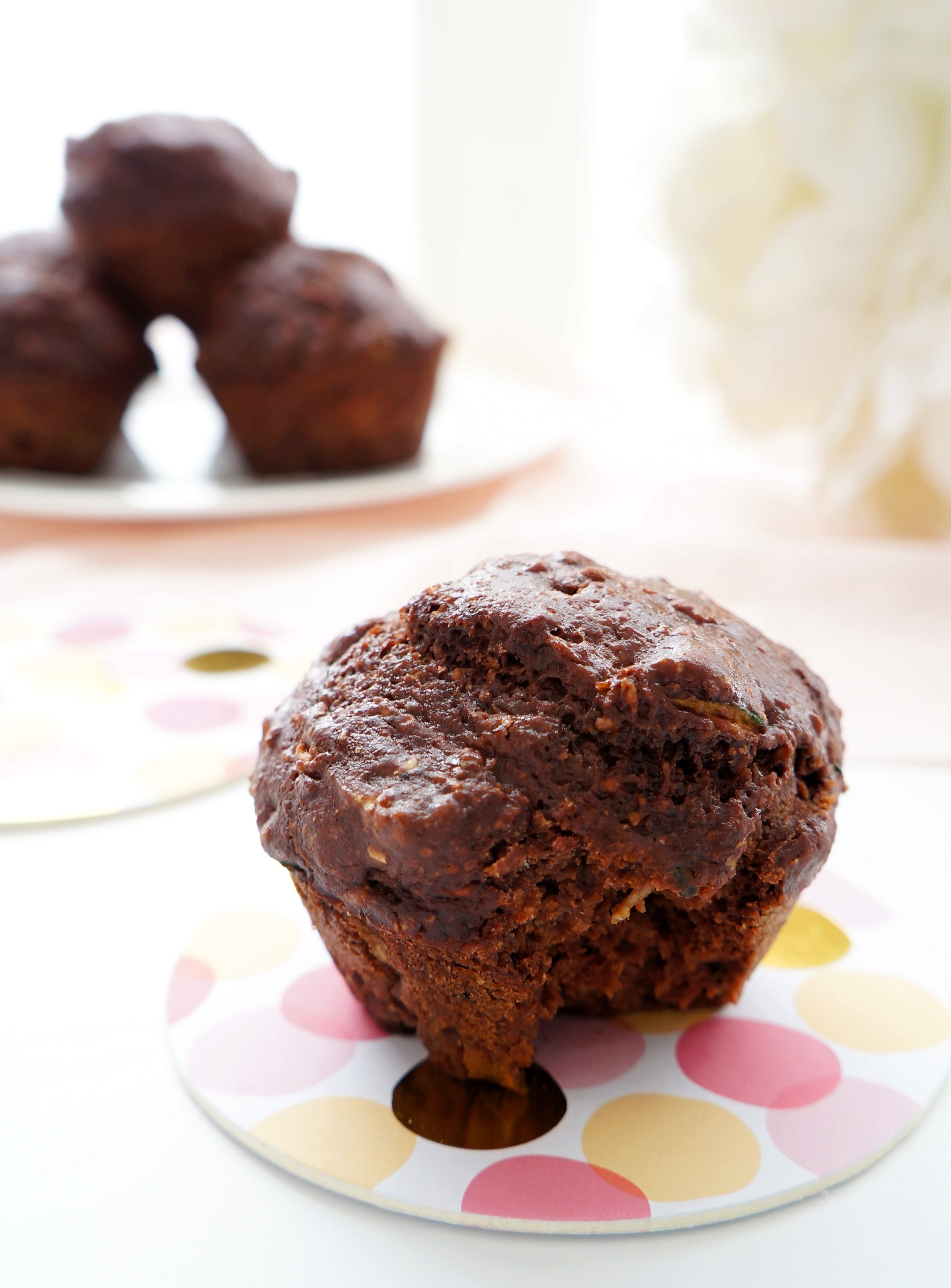 Healthy Chocolate Zucchini Muffins
 Haute & Healthy Living Chocolate Zucchini Muffins