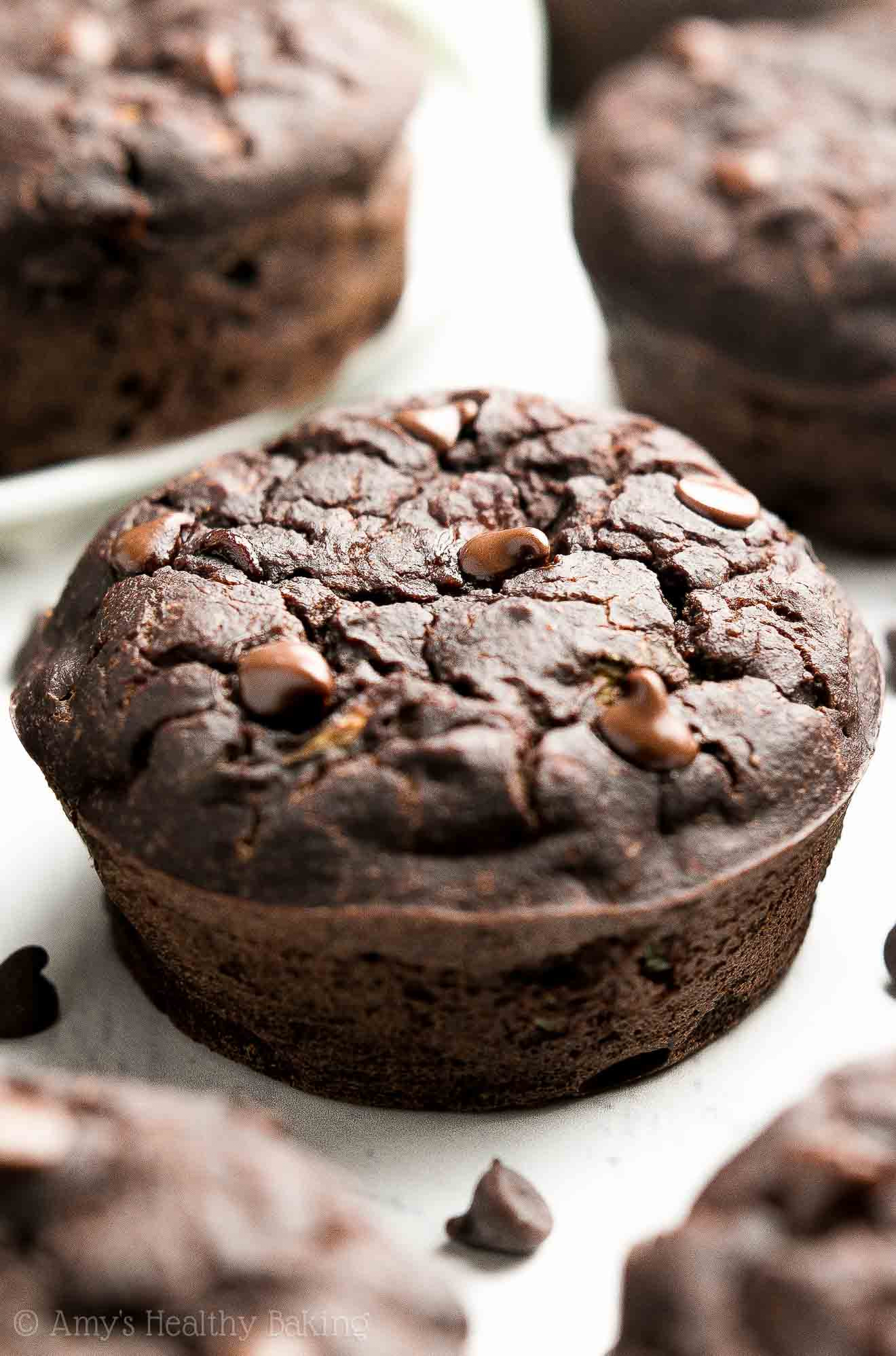 Healthy Chocolate Zucchini Muffins
 Healthy Double Chocolate Zucchini Muffins