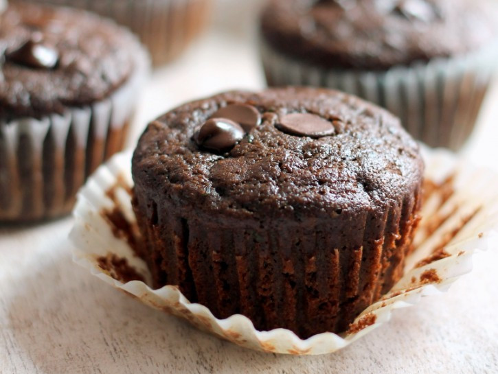 Healthy Chocolate Zucchini Muffins
 Healthy Double Chocolate Zucchini Muffins