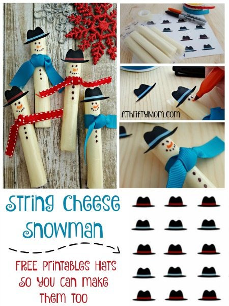 Healthy Christmas Snacks For School Parties
 String Cheese Snowman Easy DIY Christmas Treats for kids