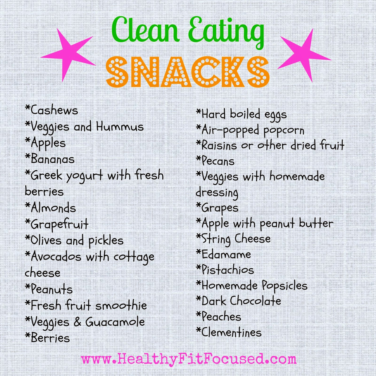 Healthy Clean Eating Snacks
 Healthy Fit and Focused Healthy Snack Ideas