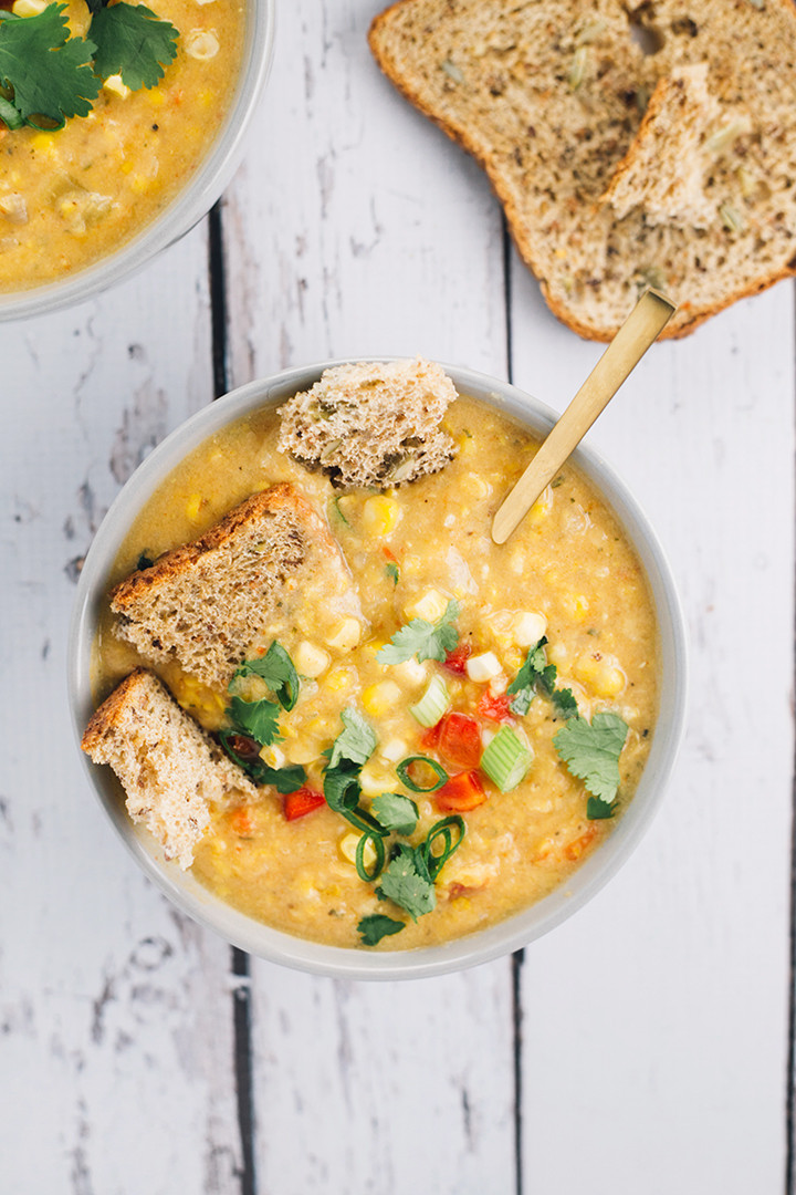 Healthy Corn Chowder
 Creamy Vegan Corn Chowder