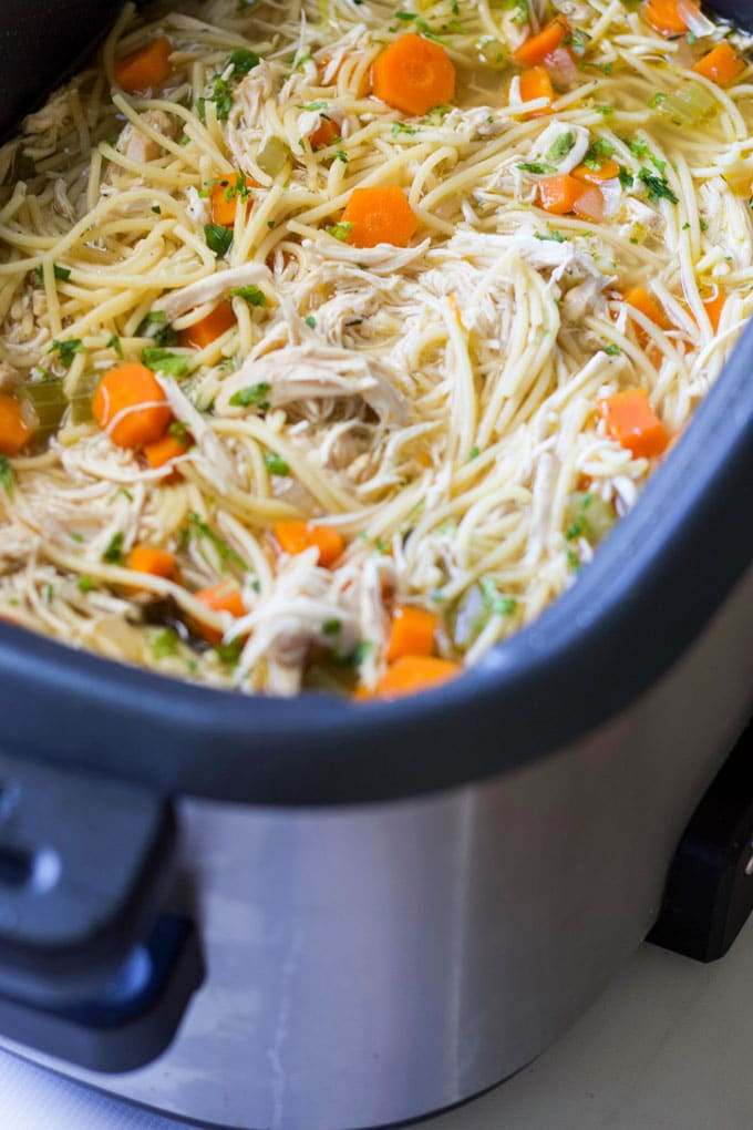 Healthy Crockpot Chicken Noodle Soup
 Slow Cooker Chicken Noodle Soup Healthy Little Foo s