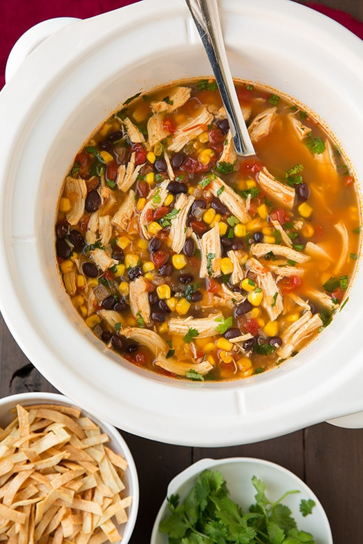 Healthy Crockpot Chicken Soup Recipes
 Slow Cooker Chicken Tortilla Soup Cooking Classy