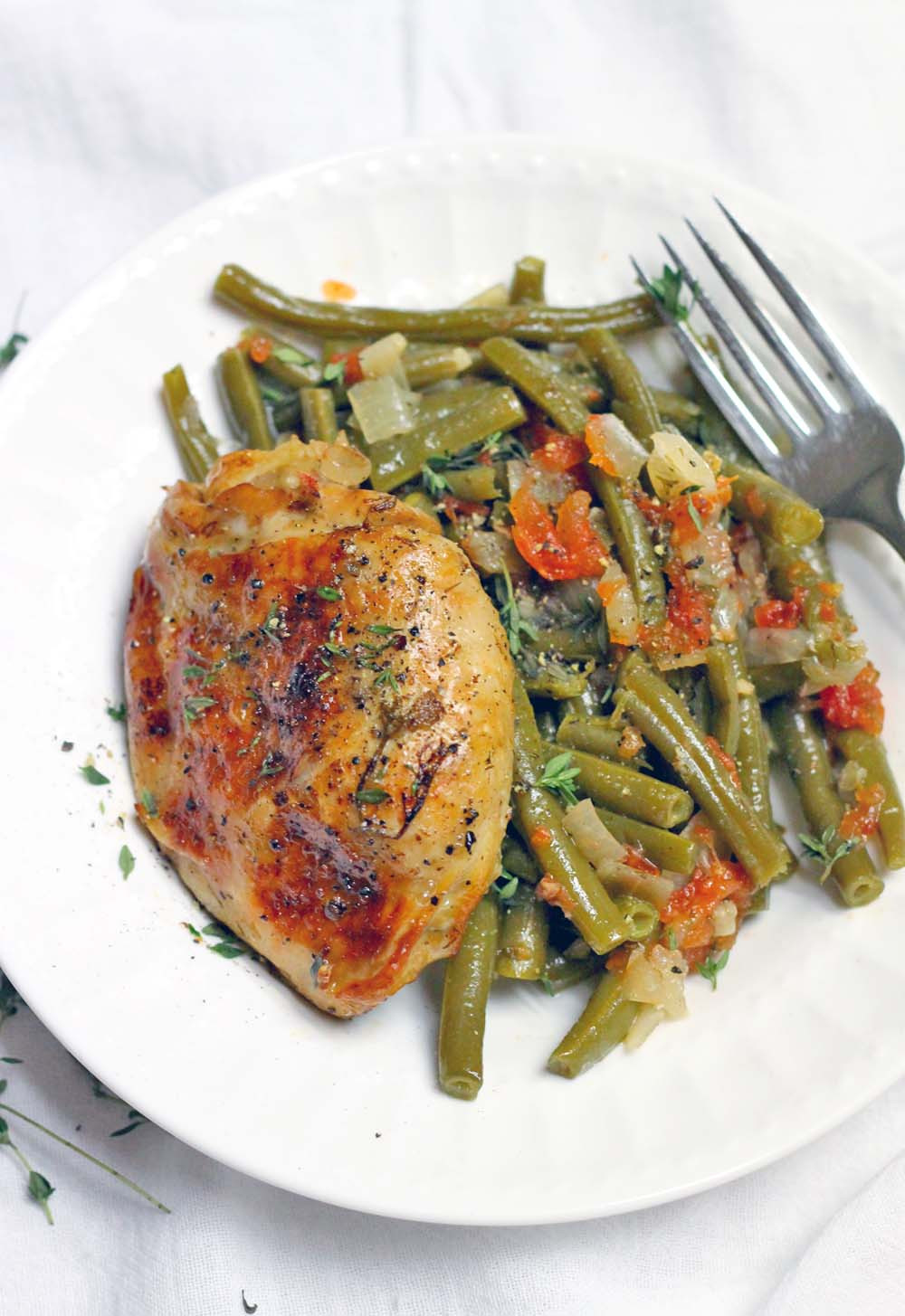 Healthy Crockpot Chicken Thighs
 Slow Cooker Greek Style Green Beans and Chicken Thighs