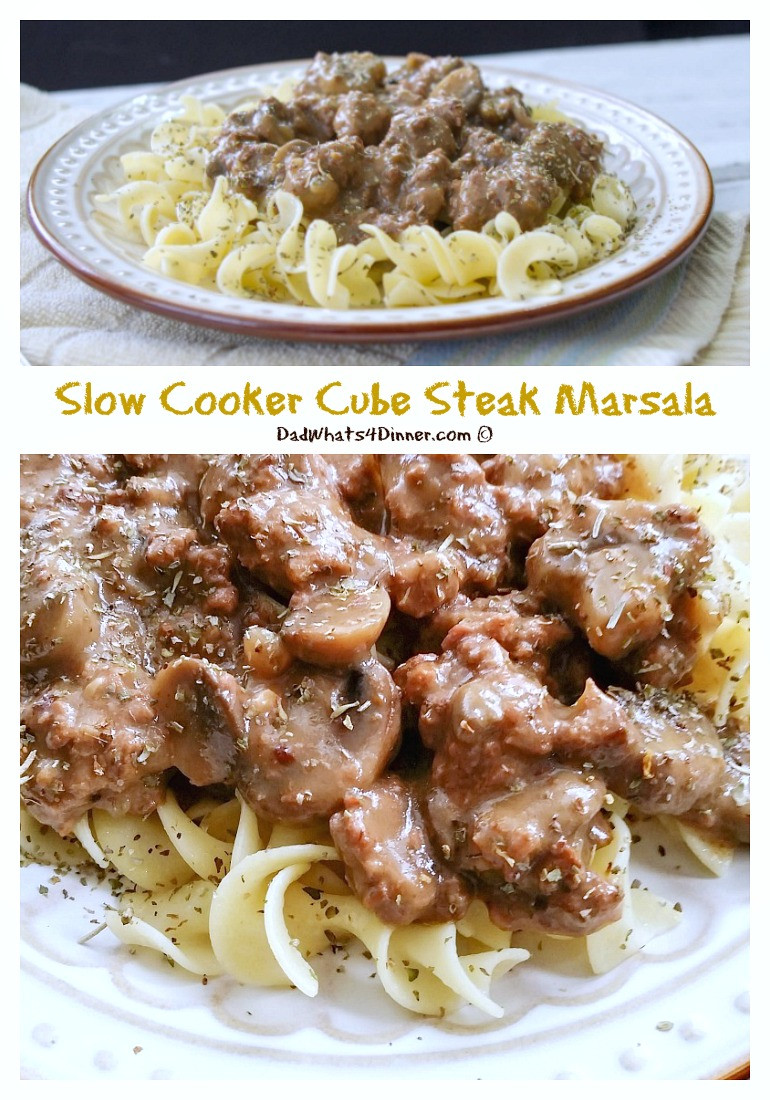 Healthy Cube Steak Slow Cooker Recipes
 Slow Cooker Cube Steak Marsala pin Dad Whats 4 Dinner