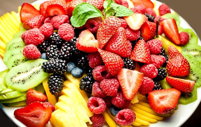 Healthy Delicious Snacks
 6090 Plate full of healthy fruits delicious food for
