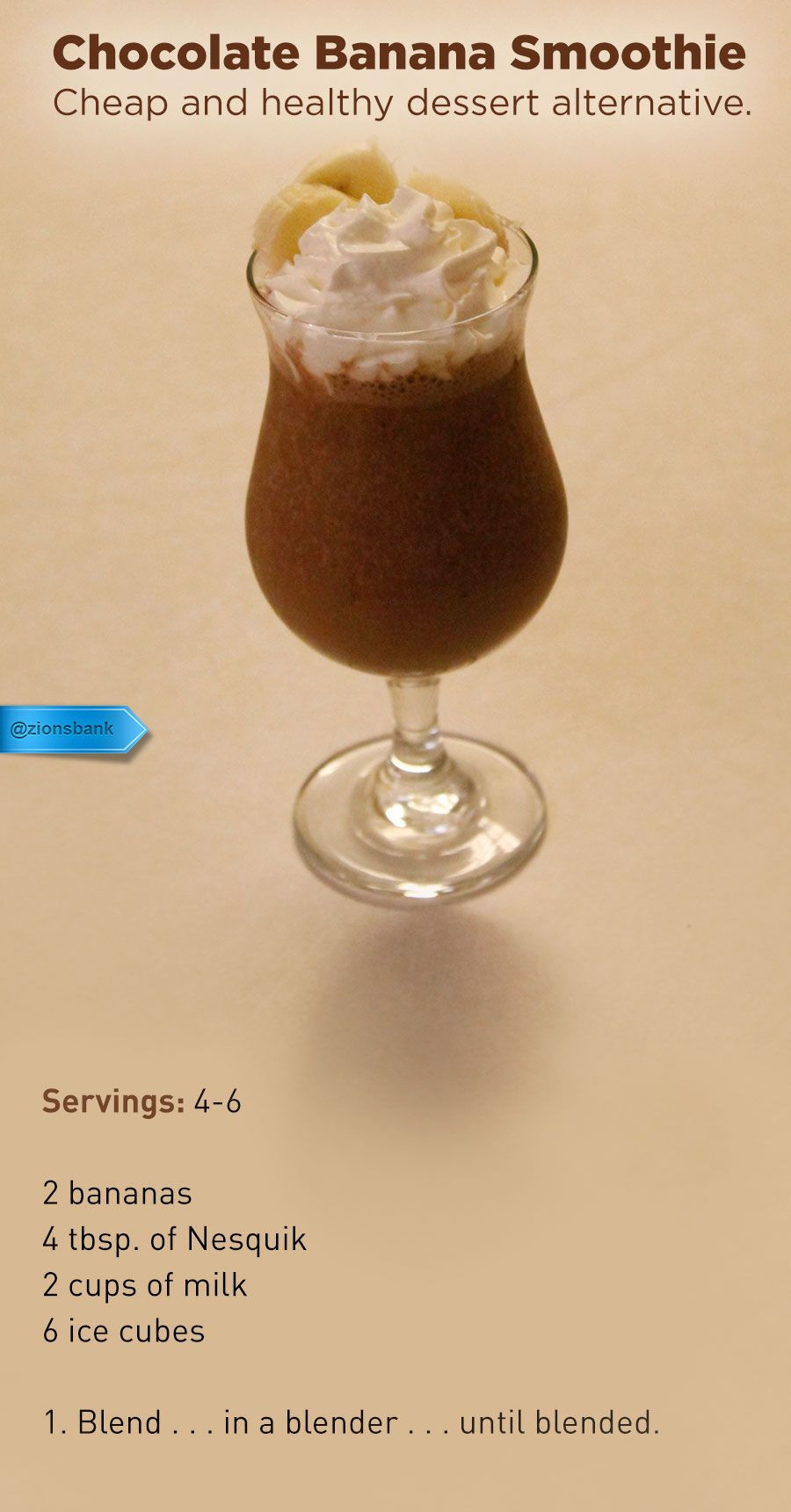 Healthy Dessert Alternatives
 Chocolate Banana Smoothie Cheap and healthy dessert