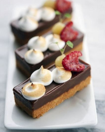 Healthy Dessert Snacks
 Chocolate cream Meringue and Healthy sweet snacks on