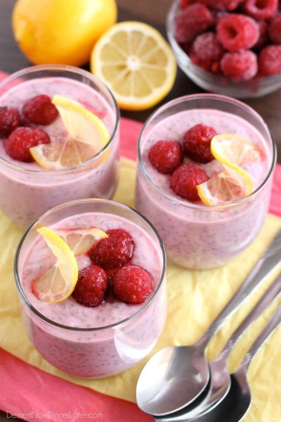Healthy Desserts For Kids
 Lemon Raspberry Chia Pudding Recipe
