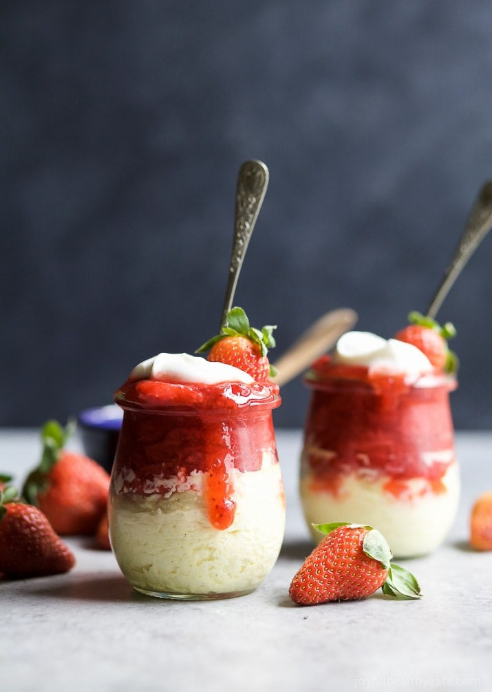 Healthy Desserts For Two
 Skinny Cheesecake with Strawberries