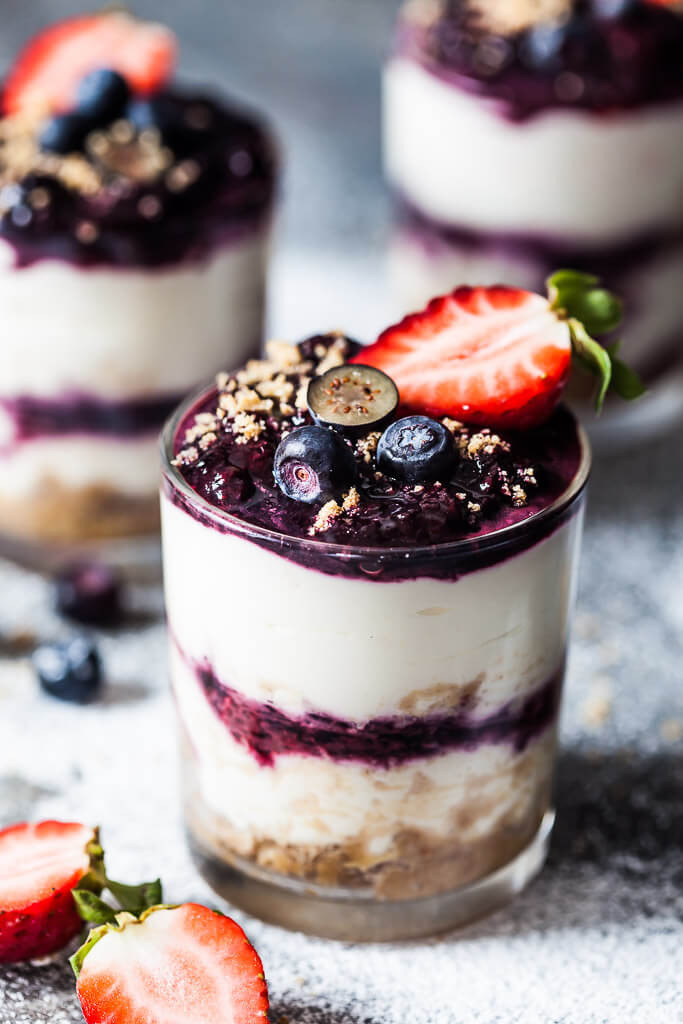 Healthy Desserts For Two
 No Bake Blueberry Dessert in a Jar Vibrant Plate