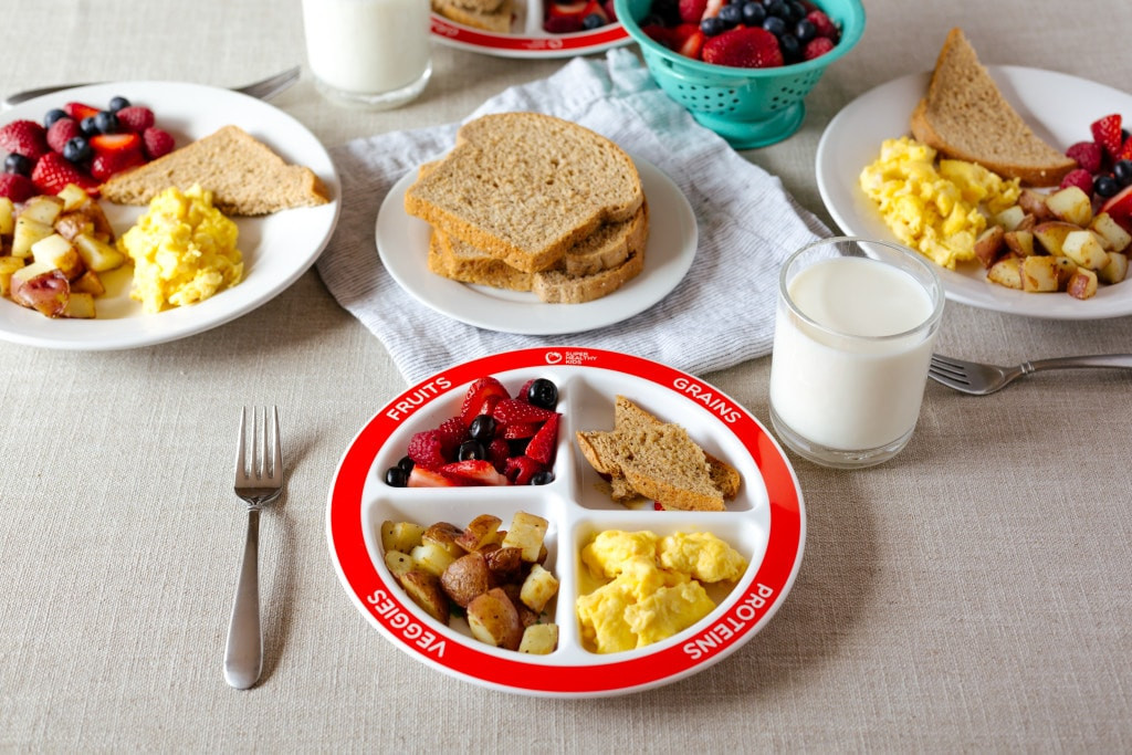 Healthy Diet Breakfast
 Healthy Balanced Breakfast with MyPlate