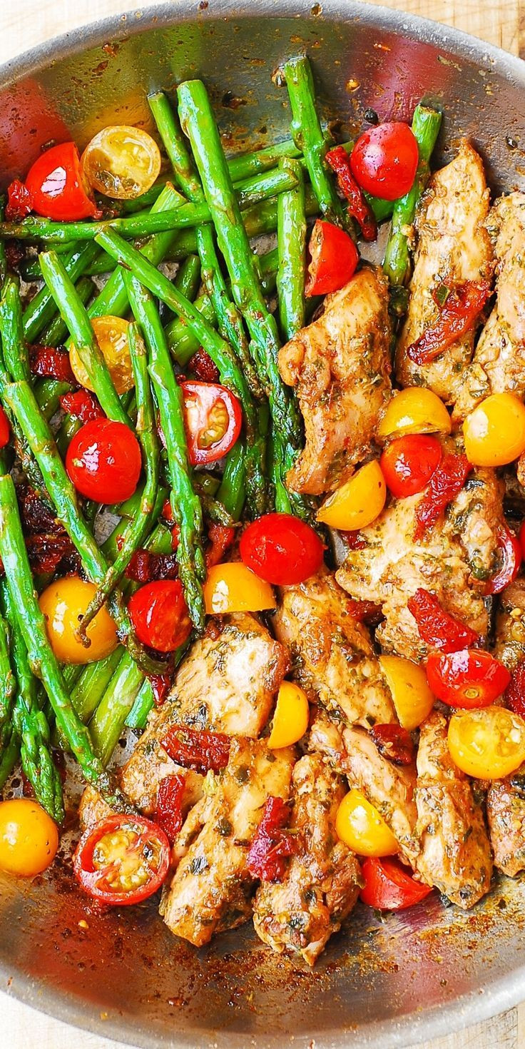 Healthy Diet Dinners
 e Pan Pesto Chicken and Veggies Recipe