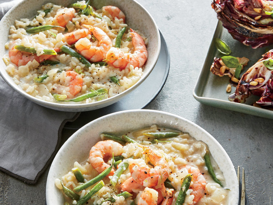 Healthy Dinner Tonight
 Lemon Herb Risotto with Shrimp and Haricots Verts Dinner