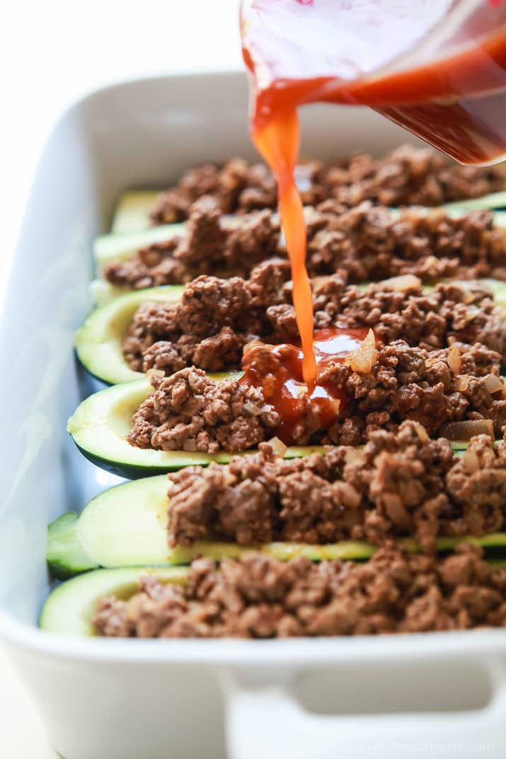 Healthy Dishes With Ground Beef
 Ground Beef Enchilada Zucchini Boats