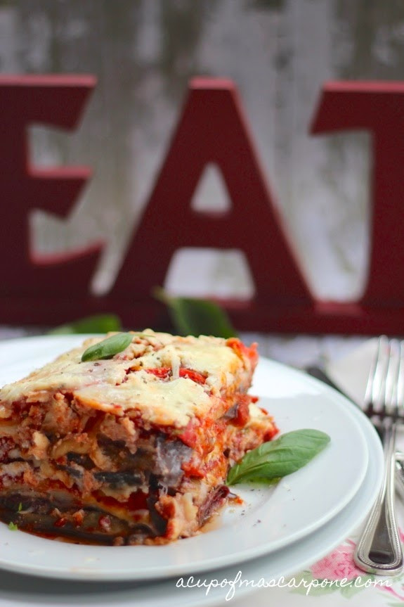 Healthy Eggplant Lasagna
 a cup of mascarpone eggplant lasagna