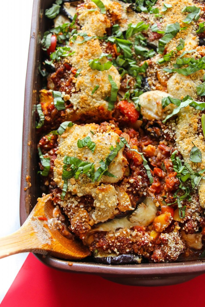 Healthy Eggplant Parmesan
 Vegan Eggplant Parmesan Bake Layers of Happiness