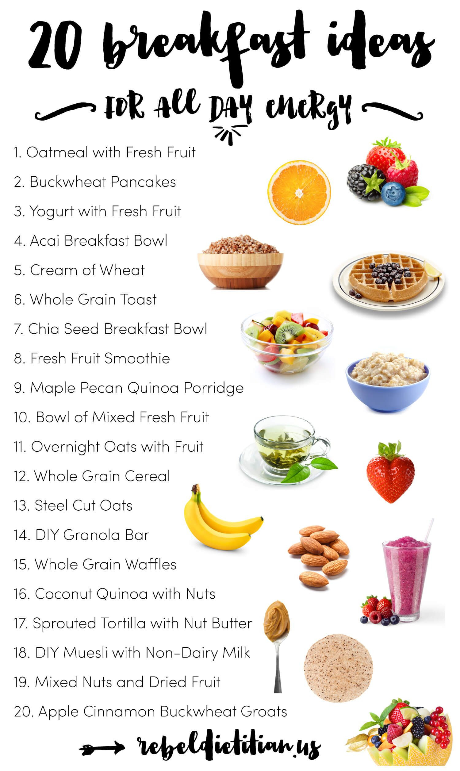 Healthy Energy Breakfast
 20 Clean Eating Breakfast Ideas for all day energy