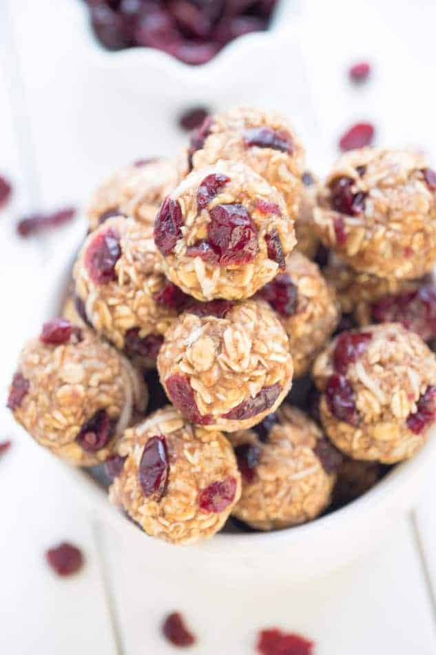 Healthy Energy Snacks
 No Bake Cranberry Coconut Energy Bites VIDEO