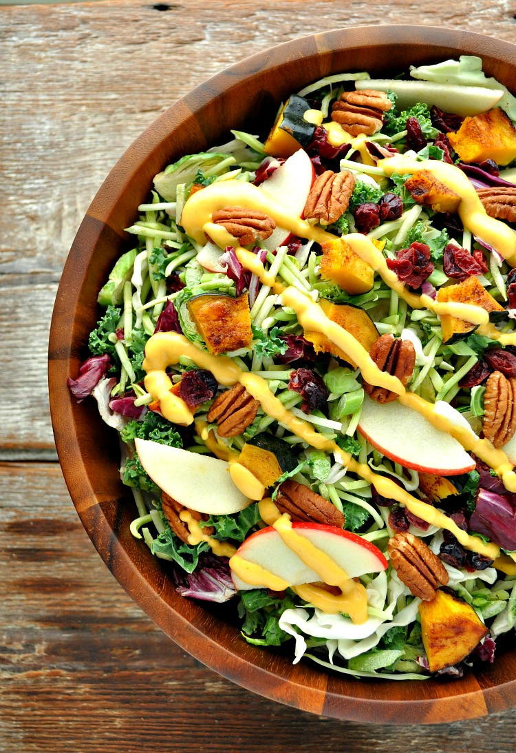 Healthy Fall Salads
 Fall Harvest Salad with Pumpkin Goddess Dressing