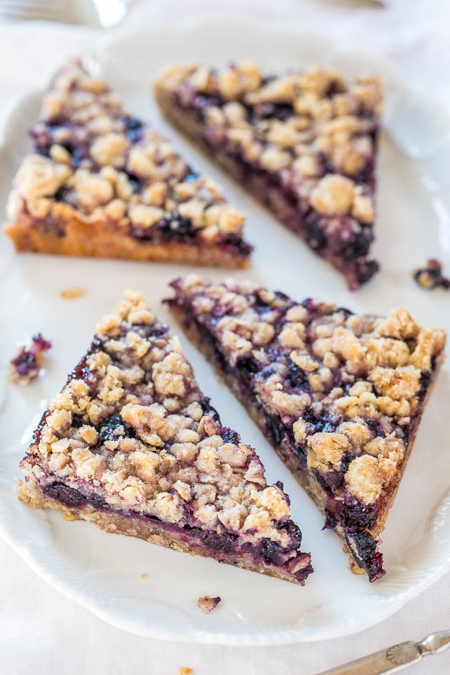 Healthy Fast Food Desserts
 Blueberry Oatmeal Crumble Bars Averie Cooks