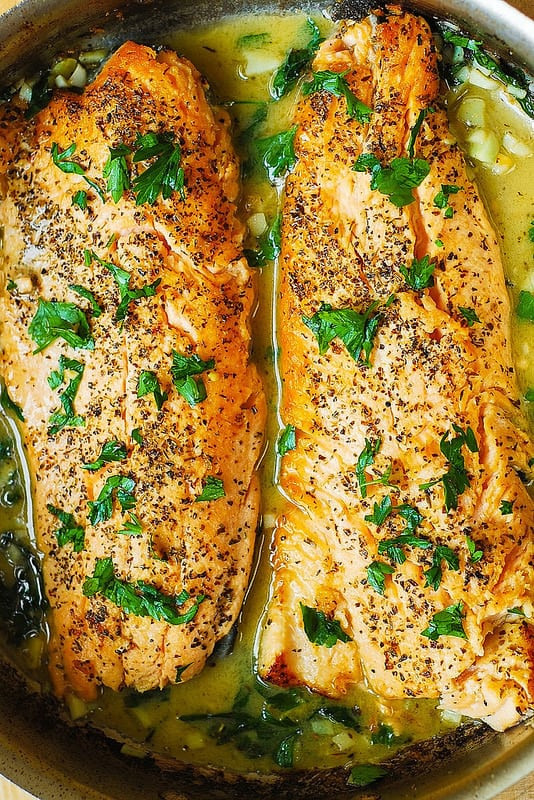 Healthy Fish Recipes
 Trout with Garlic Lemon Butter Herb Sauce Julia s Album